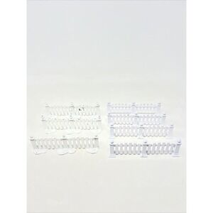 Dept 56 White Village Picket Fence 7 Pieces Enameled Cast Metal Read Description
